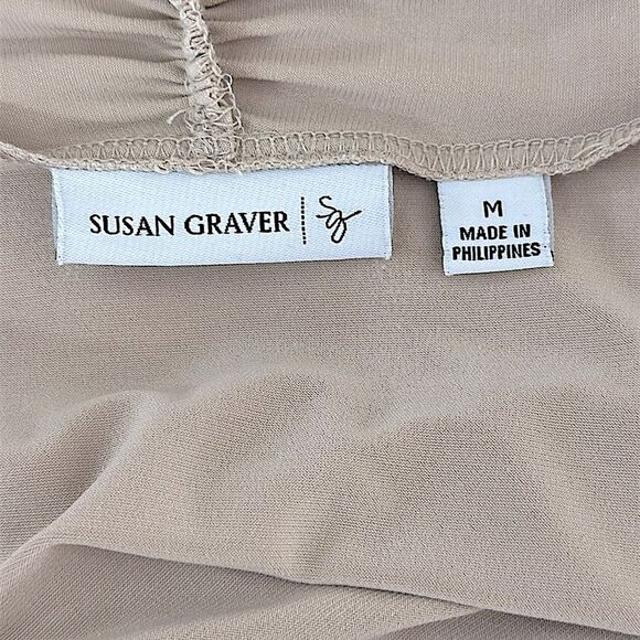 Susan Graver Tan Open Front Cardigan Size Medium - Picture 9 of 10